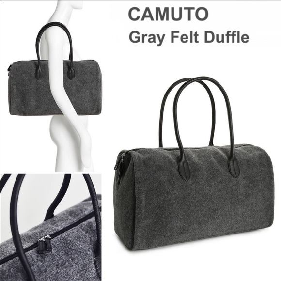 🆕 Travel Duffel Bag Tote GREY Wool Felt - Picture 6 of 16